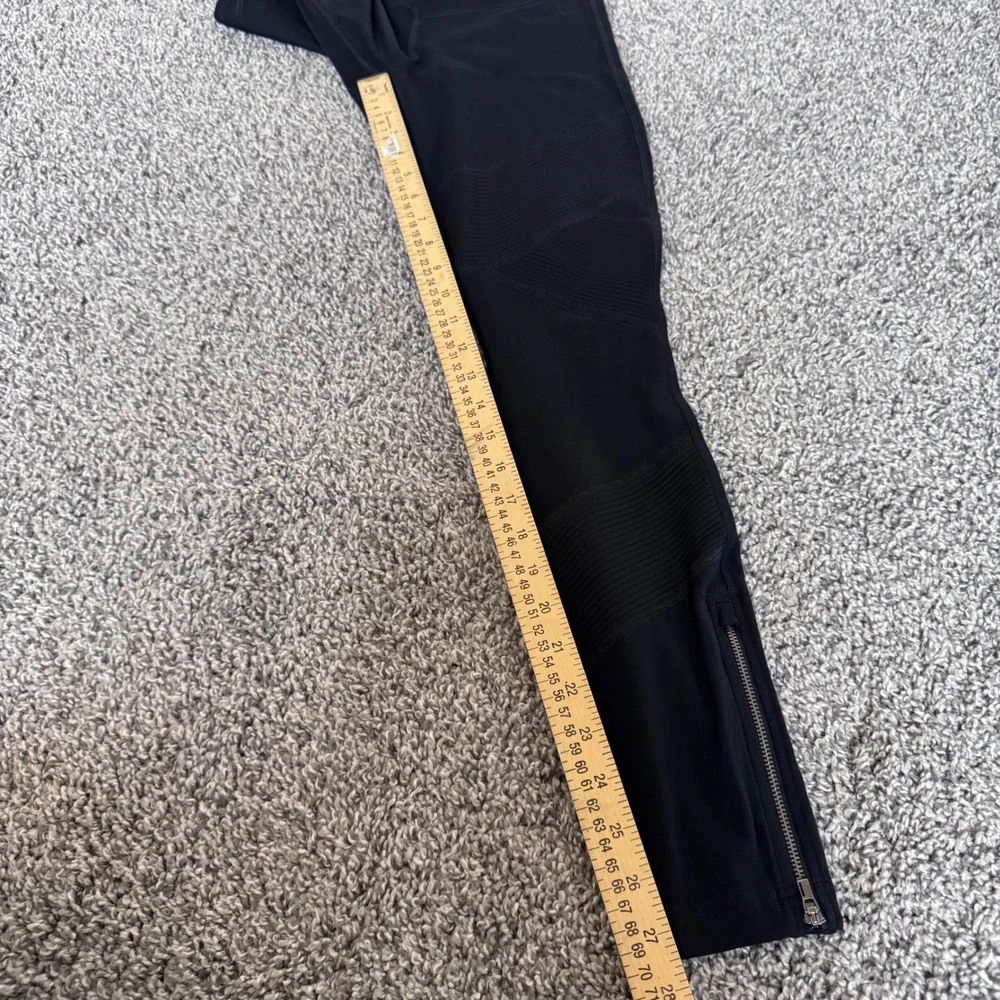 Athleta Textured Moto Ribbing Functional Ankle Zippers Women's XS Black Leggings